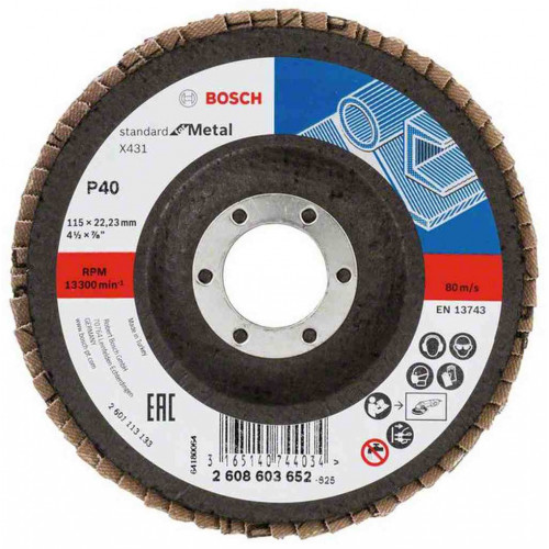 BOSCH Standard for Metal Plateau a lamelles X431, 115 mm, 22,23 mm, 40 2608603652